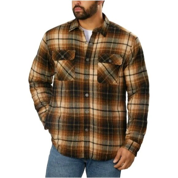 NEW Grizzly Mountain Men's XXL Plaid Flannel Shirt Jacket Sherpa Lined - Picture 1 of 9